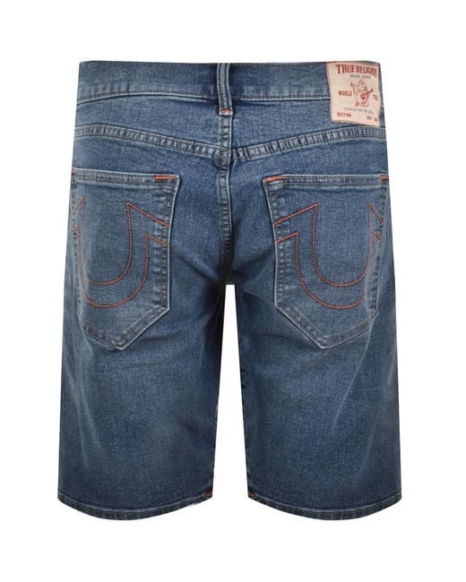 True Religion Blue Ricky No Flap Shorts for men