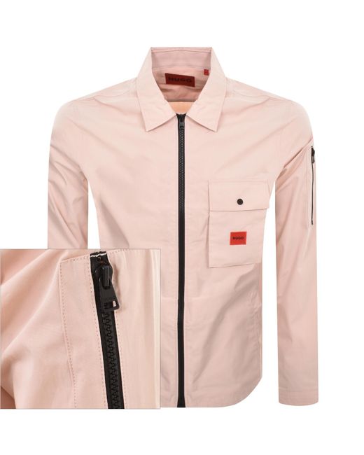 HUGO Pink Emmond Overshirt Jacket for men