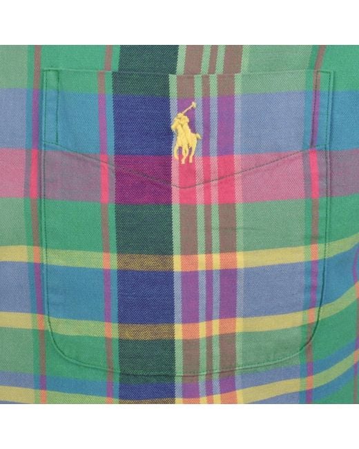 Ralph Lauren Green Long Sleeve Check Shirt for men