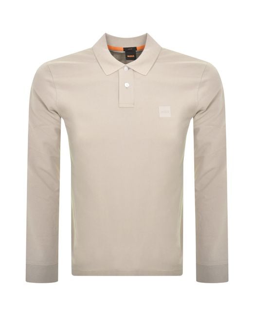 Boss Natural Boss Long Sleeve Passerby Polo T Shirt for men