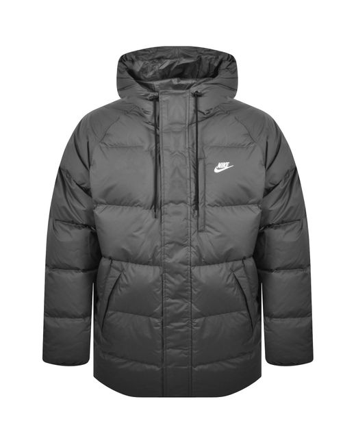 Nike Gray Therma Fit Parka 650 Jacket for men