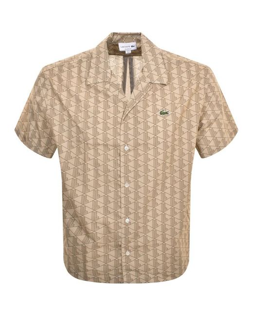 Lacoste Natural Check Short Sleeved Shirt for men