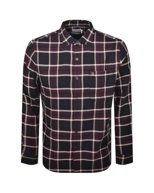 Farah Blue Farah Christian Overshirt Bordeaux for men