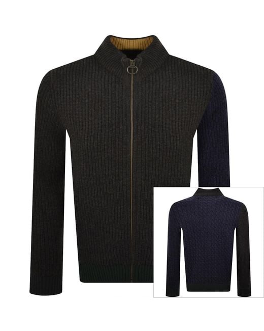 Barbour Black X Paul Smith Cardigan Russet for men