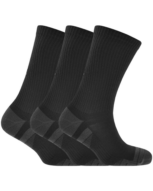 Under Armour Black 3 Pack Heatgear Tech Crew Socks for men