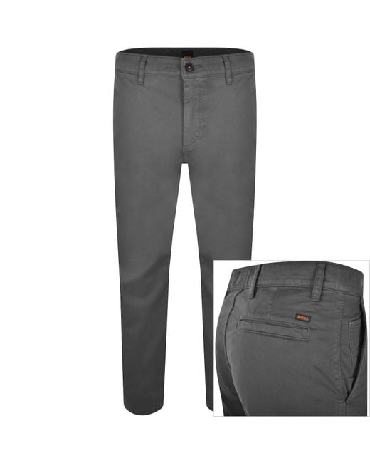 Boss Gray Boss Tapered Chinos for men