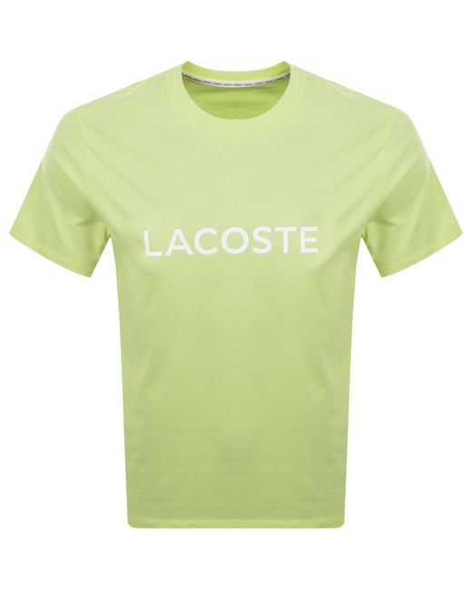 Lacoste Green Loungewear Logo T Shirt Lime for men