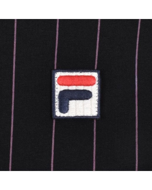 Fila Black Fila Classic Vintage Stripe Polo T Shirt for men