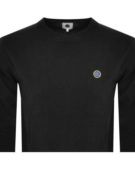 Pretty Green Black Cotton Tipped Knit Jumper for men