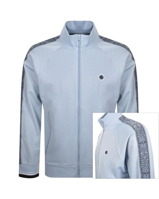 Pretty Green Blue Eclipse Paisley Tape Track Top for men