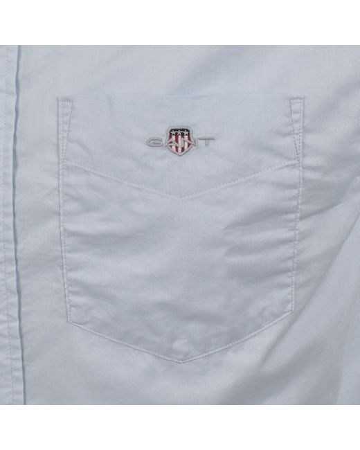 Gant Blue Poplin Short Sleeved Shirt for men
