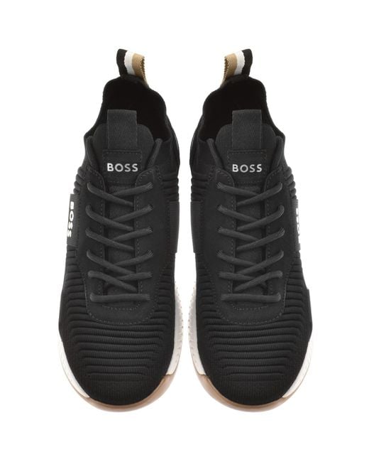 BOSS BUSINESS Black Boss Titanium Runner Trainers for men