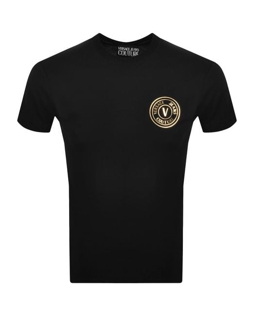 Versace Jeans Black Couture Foil Logo T Shirt for men