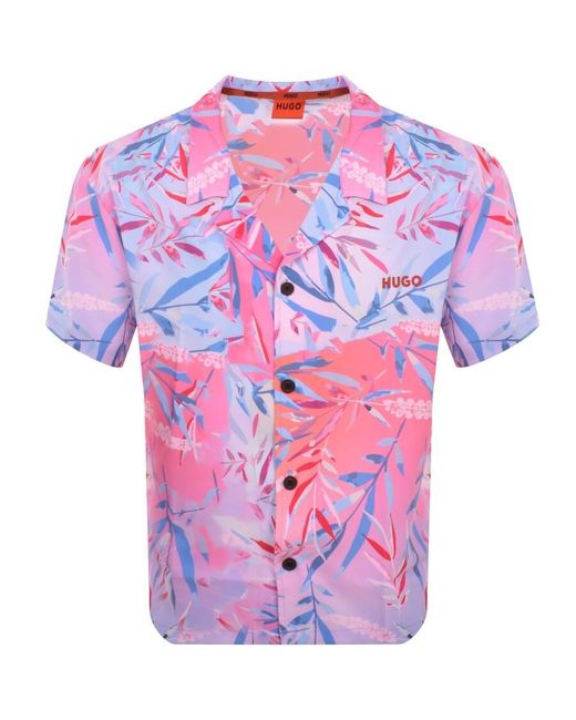 HUGO Pink Beachwear Shirt for men