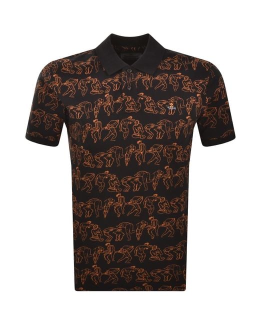 Vivienne Westwood Black Piquet Polo for men