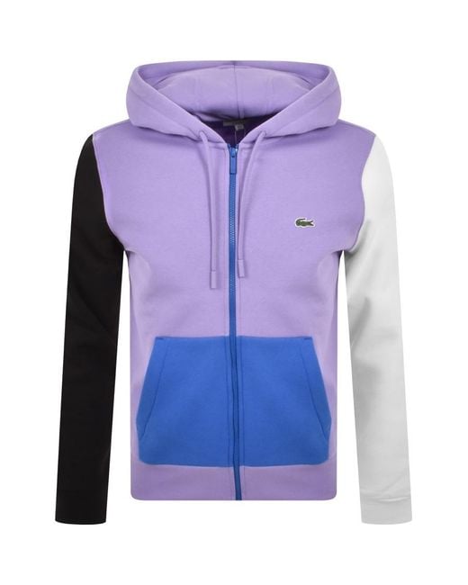 Lacoste Full Zip Hoodie in Purple for Men | Lyst
