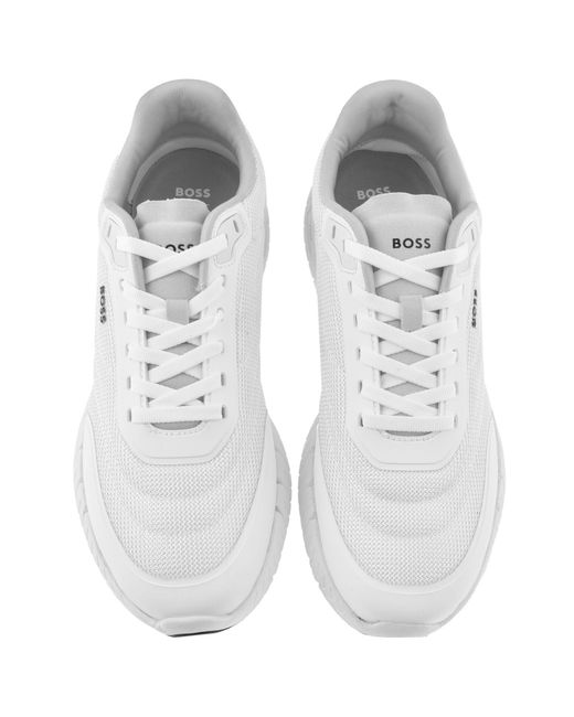 BOSS BUSINESS White Boss Motion Runner Trainers for men