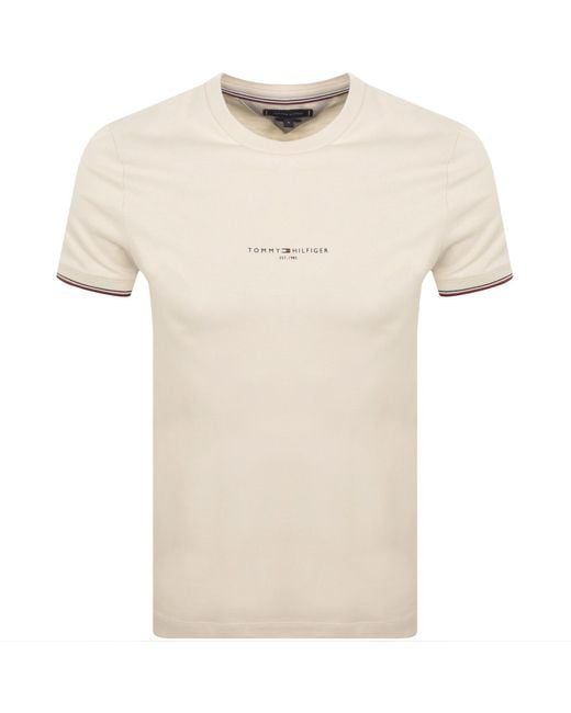 Tommy Hilfiger Natural Tipped T Shirt for men