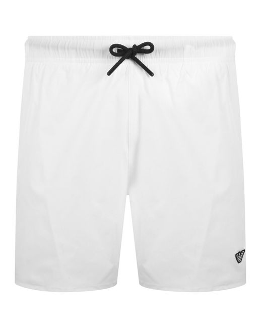 Armani White Emporio Boxer Swim Shorts for men