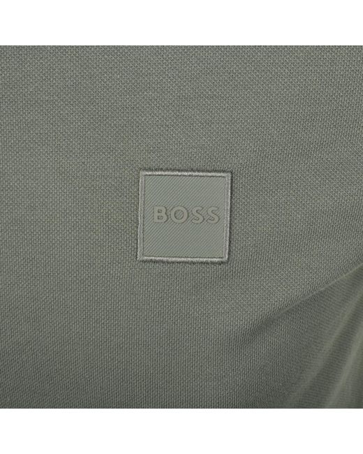 Boss Gray Boss Long Sleeve Passerby Polo T Shirt for men