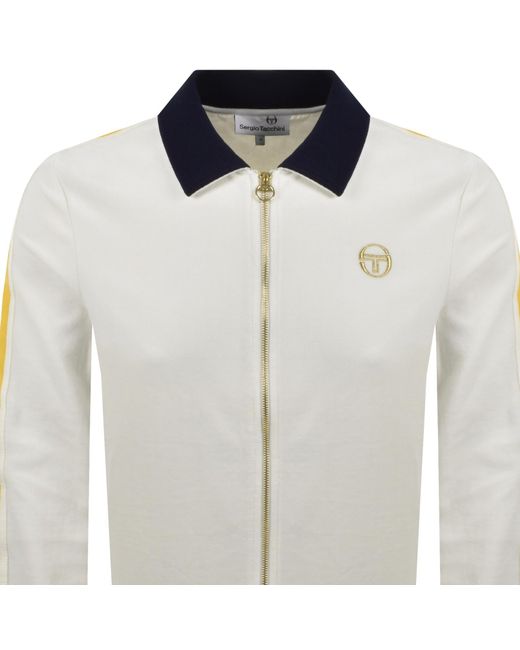 Sergio Tacchini White Monte Velour Track Jacket for men