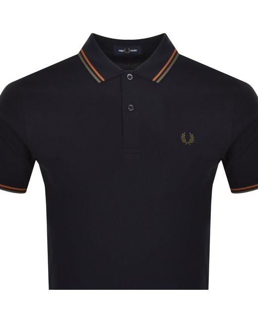 Fred Perry Black Twin Tipped Polo T Shirt for men