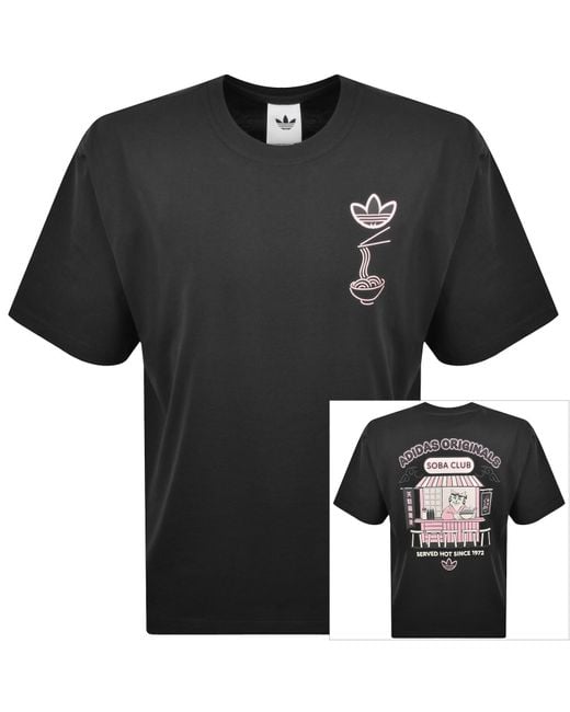 Adidas Originals Black Soba Cat Graphic T Shirt for men