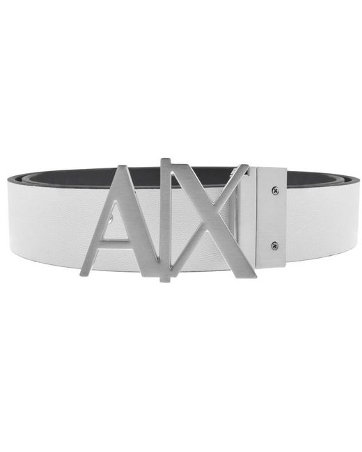 Armani Exchange Blue Reversible Plate Belt for men