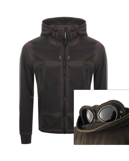 C P Company Black Cp Company Recolour Goggle Hood Jacket Khaki for men