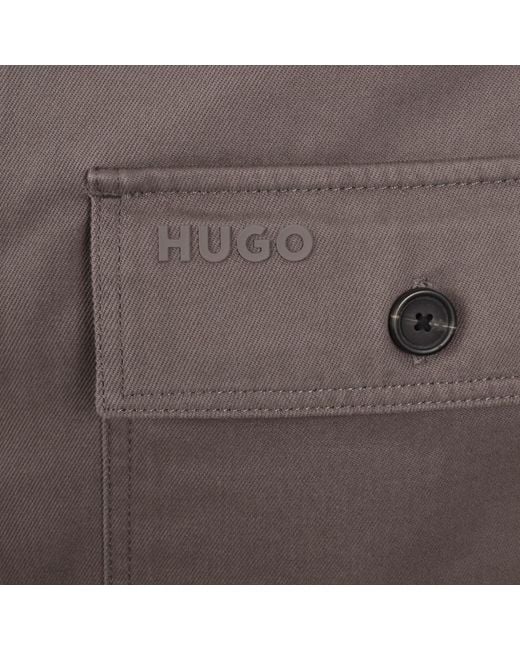HUGO Brown Epoldo Overshirt Jacket for men