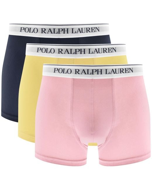 Ralph Lauren Pink Underwear 3 Pack Trunks for men