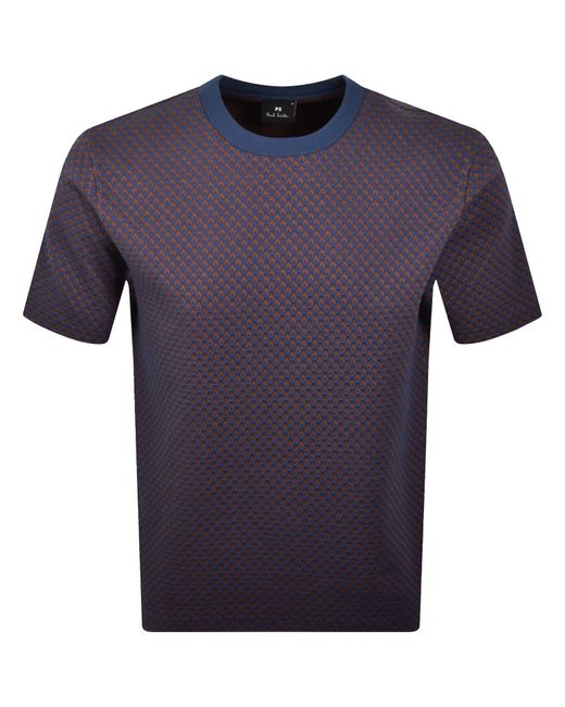 Paul Smith Blue Patterned T Shirt for men