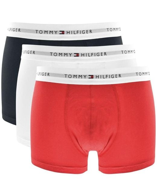 Tommy Hilfiger Red Underwear 3 Pack Trunks for men