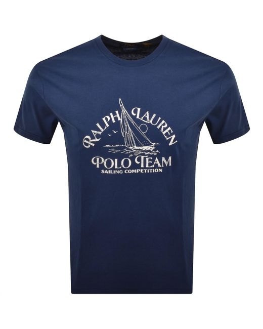Ralph Lauren Blue Sailing T Shirt for men