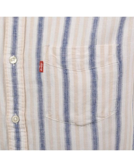 Levi's White Sunset Pocket Short Sleeved Shirt for men