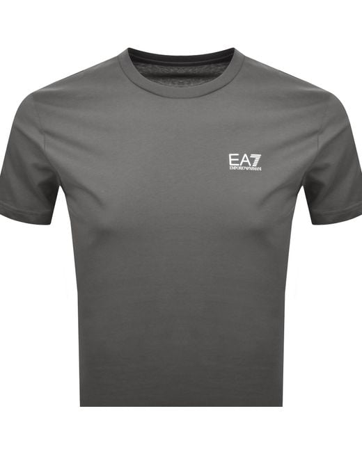EA7 Gray Emporio Armani Logo T Shirt for men