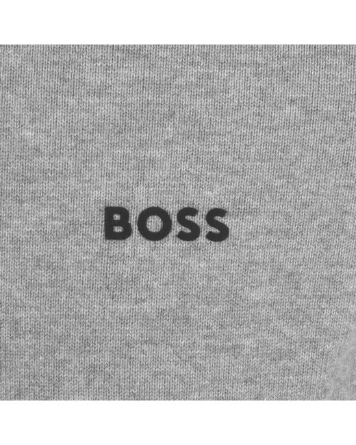 Boss Gray Boss Ever X Quarter Zip Knit Jumper for men
