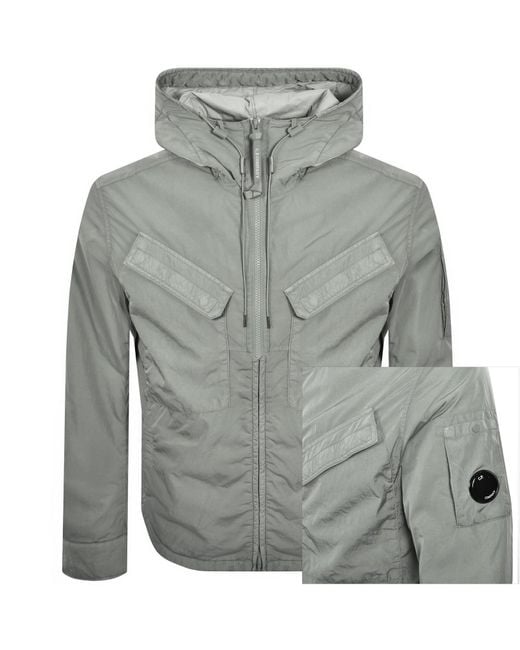 C P Company Gray Cp Company Chrome-R Padded Overshirt for men