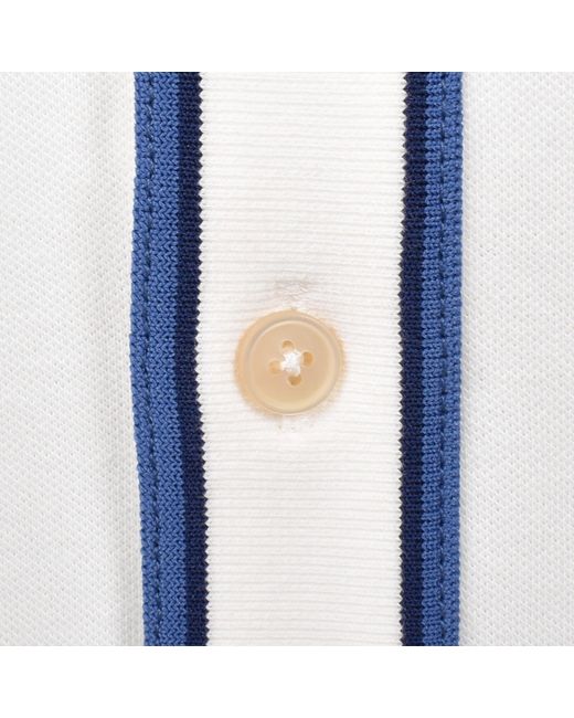 Paul Smith White Button Front Polo T Shirt for men