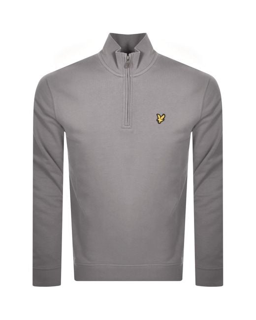 Lyle & Scott Gray Quarter Zip Sweatshirt for men
