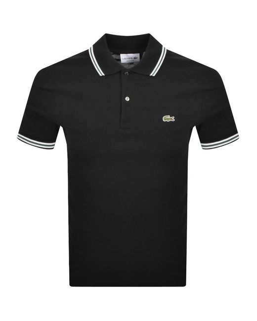 Lacoste Black Tipped Polo T Shirt for men