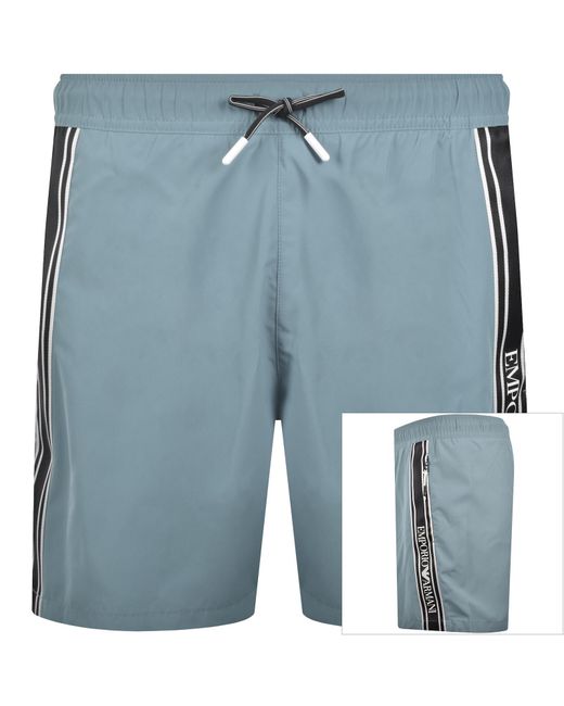 Armani Blue Emporio Boxer Swim Shorts for men