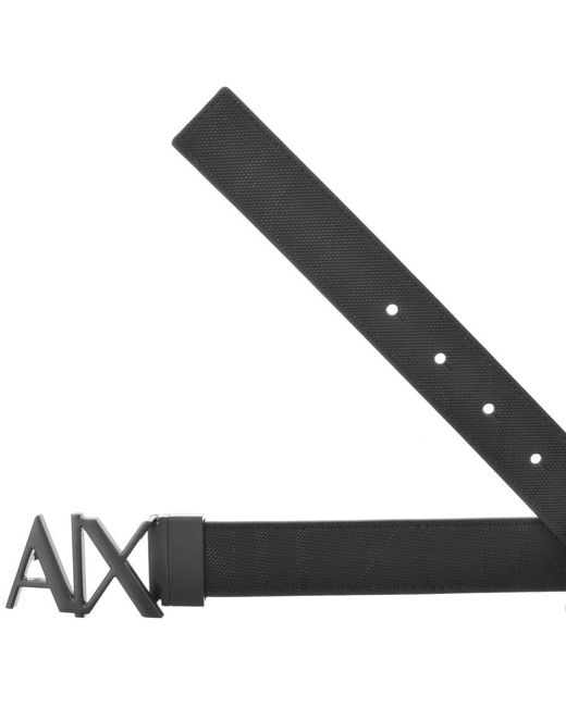 Armani Exchange Brown Reversible Plate Belt for men