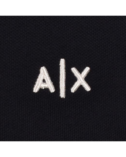 ARMANI EXCHANGE Black Tipped Polo T Shirt for men