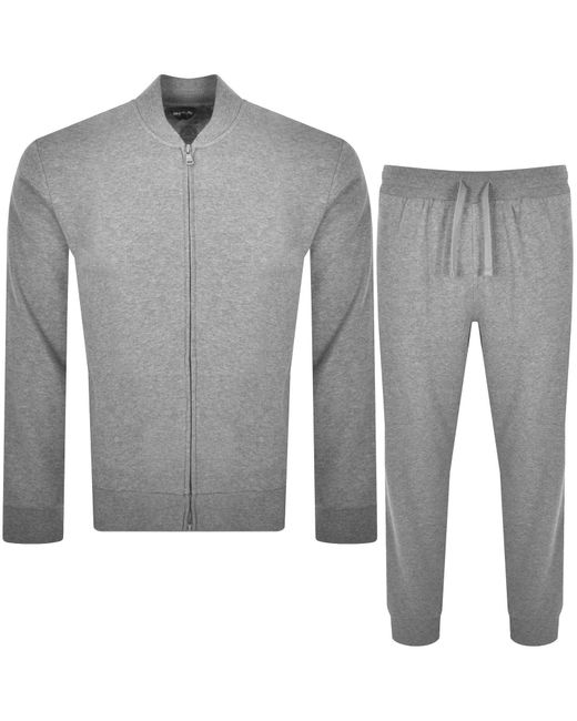 Armani Gray Emporio Full Zip Lounge Set for men