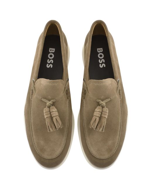 BOSS BUSINESS Natural Boss Sienne Moccasin Shoes for men