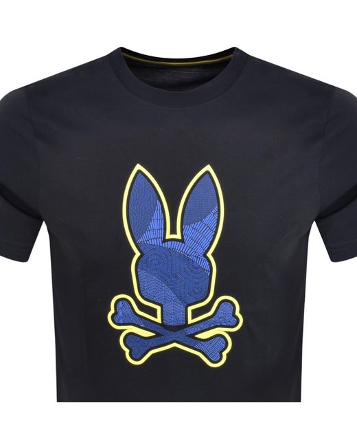 Psycho Bunny Blue Lenox Graphic T Shirt for men