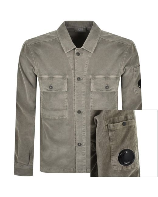 C P Company Gray Cp Company Corduroy Overshirt for men