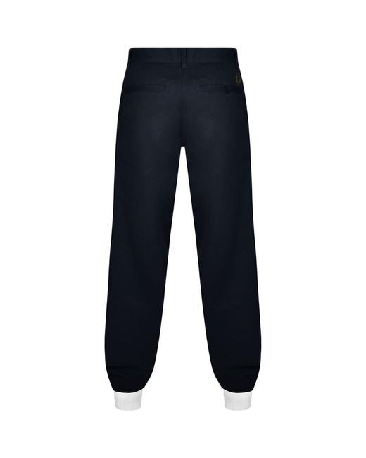 Fred Perry Blue Straight Leg Twill Trousers for men