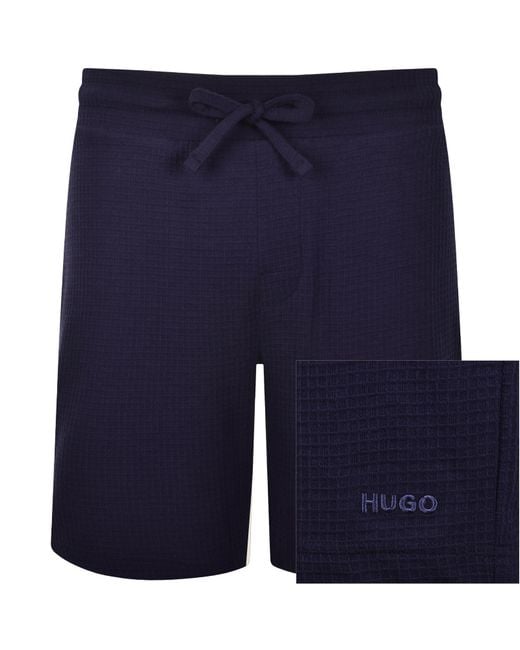 HUGO Blue Austin Waffle Shorts for men